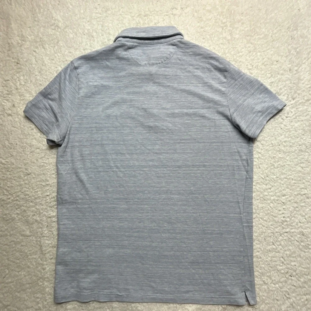 Banana Republic Men's Performance Pique Polo Shirt Light Blue L Short Sleeve Kn…